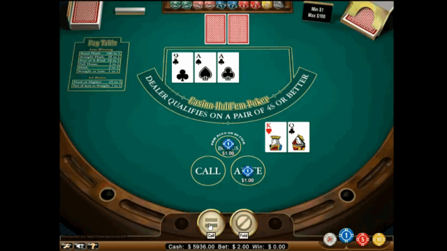 Игровой интерфейс Casino Hold'em Poker 9