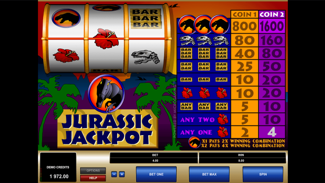 Игровой интерфейс Jurassic Jackpot 7