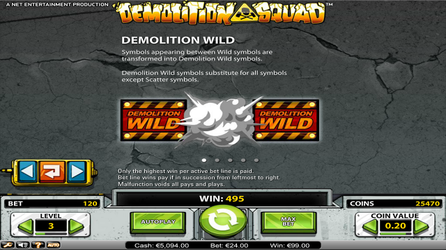 Характеристики слота Demolition Squad 1
