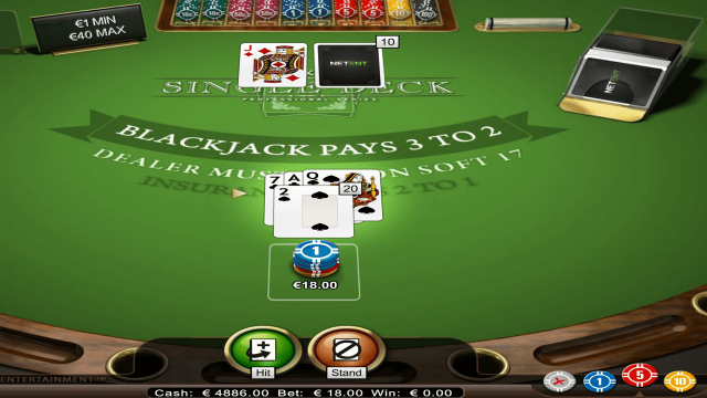 Характеристики слота Single Deck Blackjack Professional Series 9