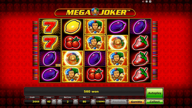 Игровой интерфейс Mega Joker 6