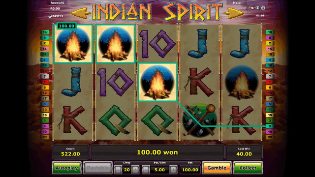 Игровой интерфейс Indian Spirit 10