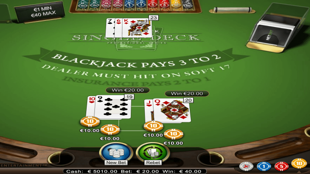 Характеристики слота Single Deck Blackjack Professional Series 4