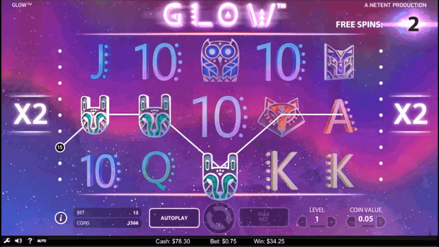 Характеристики слота Glow 9